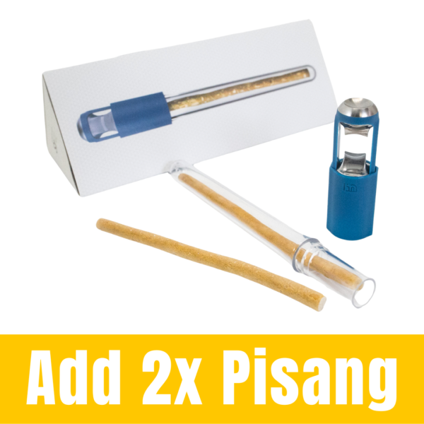Bekas Pemotong Biru + 2 Batang Kayu Sugi Pisang